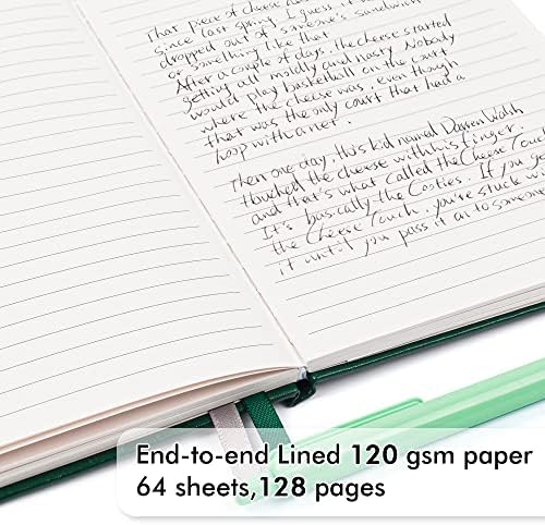 feela 24 Pack Journal Notebook for Work, Business Notebook Bulk Hardcover Lined Writing Journal with Pen Holder for Men Women Note Taking, with 24 Black Pens, 120 GSM, 5.1”x8.3”, A5, Dark Green - Image 3