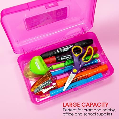 BAZIC PRODUCTS Bright Color Multipurpose Pencil Box, Stackable, 24-Case - Image 4