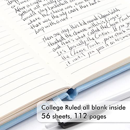 feela 15 Pack Pocket Small Notebooks Bulk, Mini Cute Memo Notepads Hardcover College Ruled Lined Journals with Pen Holder for Women Girls Office School, with 15 Black Pens, 3.5”x 5.5”, A6, Light Blue - Image 3