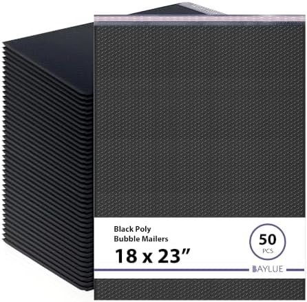 Black Bubble Mailers 18x23, Poly Padded Envelopes #9, 50 Pack by BAYLUE