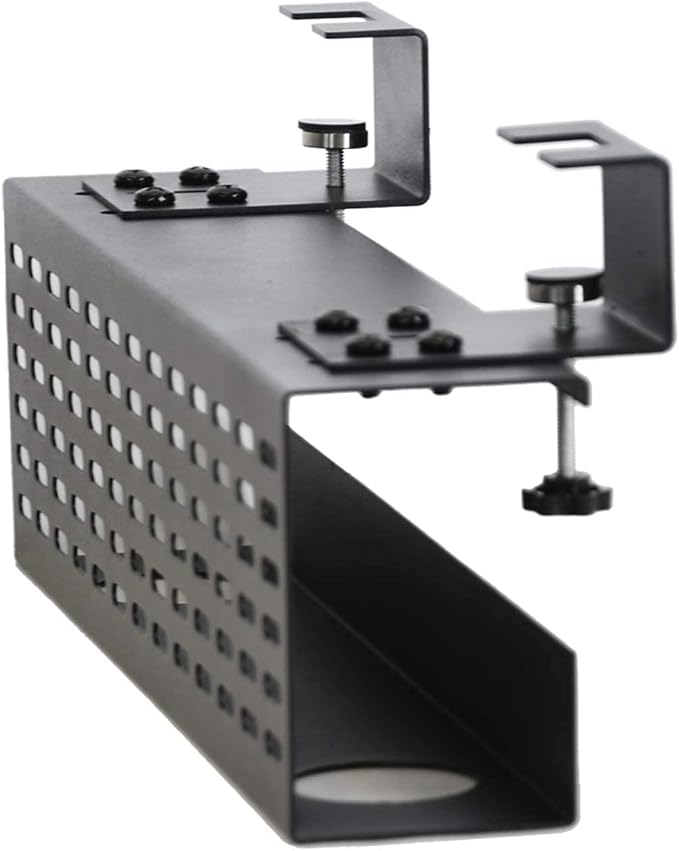 AEONS Under Desk Cable Management Tray Black Horizontal 16-inch Under Desk Removable C Clamp Mount Computer Cord Raceway and Modesty Panel - Image 3