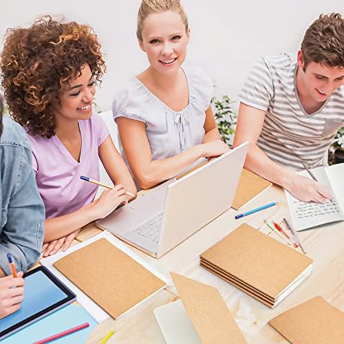 feela 60 Pack Kraft Notebooks Bulk, Lined Travel Journals Note Pad Notebooks for Men Women Girls Students, Making Plans Writing Memos Office School Supplies, A5, 60 Pages, 8.3” X 5.5” - Image 6