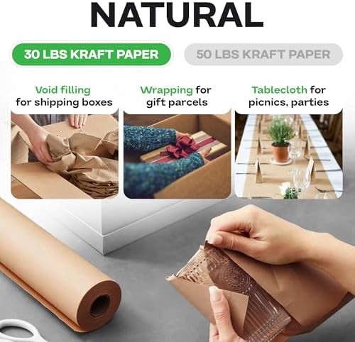 Brown Kraft Paper Roll, 48" x 14400" (1200 feet) - USA-Made, IDL Packaging - Image 3
