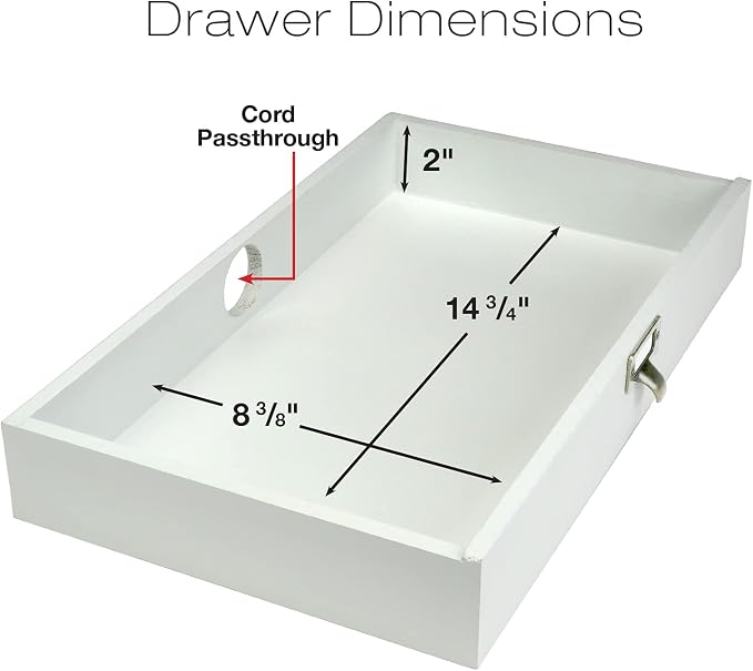 EXCELLO GLOBAL PRODUCTS Wooden Monitor Stand: Includes Drawer for Desktop Organization of Notebooks, Pens, Pencils & Office Supplies (White) - Image 4