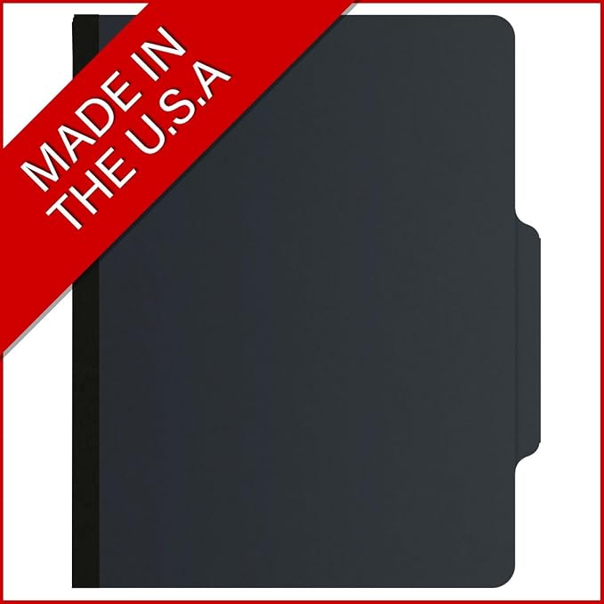 Top Tab Pressboard Folders, Letter Size, 2" exp, Fasteners Pos #1 & #3, Black (Box of 25) - Image 5