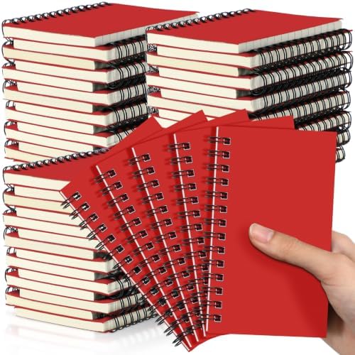 Jutom 54 Pcs Small Spiral Notebook Memo Pad 3x5, Red by Jutom