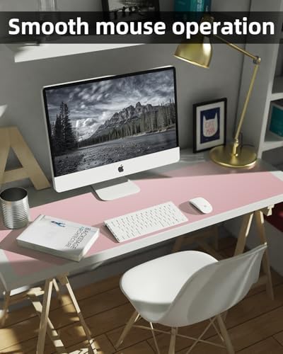 Non-Slip Desk mat,PU Leather Desk Pad Protector, Office Desk Mat, Large Mouse Pad,Desk Blotter, Laptop Desk Pad, Waterproof Desk Writing Pad for Office and Home (Rose Pink, 40" x 17") - Image 4