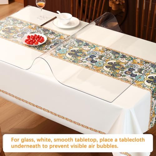 Clear Desk Mat 14 x 72 Inch 1.5mm Thick Table Cover Protector Mat Vinyl Desk Pads on top of Desks Waterproof Plastic Desk Cover PVC Table Protector Pads for Writing Desk Tabletop Night Stand Dresser - Image 5