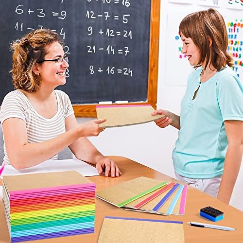 feela 48 Pack Composition Notebooks Bulk, Kraft Cover Lined Blank College Ruled Composition Travel Journals with Rainbow Spines For Women Students Business, 60 Pages, 8.3”x 5.5”, A5, 8 Colors - Image 6