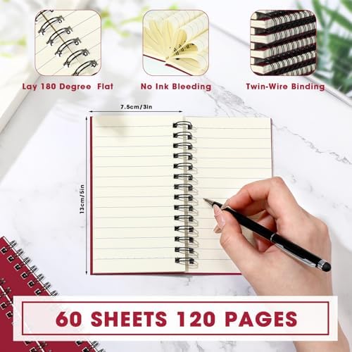 Jutom 18 Pcs Small Spiral Notebook Memo Pad 3x5, Red - Image 2
