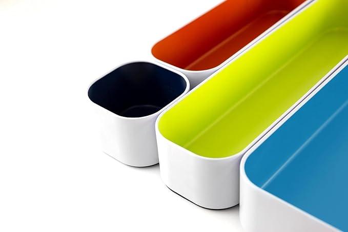 Three by Three Seattle Metal Drawer Organizer Tray Set, 5-Pc, 2" (Assorted) | Deep 2" food-safe metal bins; soft non-scratch base; perfect for kitchen utensils, tools & bulkier drawer items - Image 7