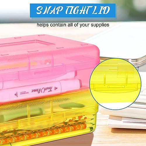 Fainne 15 Pcs Clear Pencil Box Case Bulk Large Plastic School Boxes - Image 3
