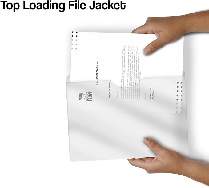 White Plastic Folders with Pockets and Clear Cover, Doctor Stuff, Letter Size, Top Loading Vinyl File Folders, Job Jacket, Documents Holder, Pack of 100 - Image 5