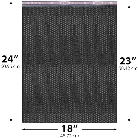 Jet Black Bubble Mailers 18x24, Self Seal Poly Padded Envelopes #9, 50 Pack - Image 2