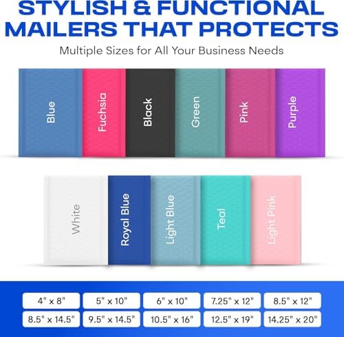 Royal Blue Bubble Mailers 12x15, Self Seal Poly Padded Envelopes, 100 Pack - Image 3