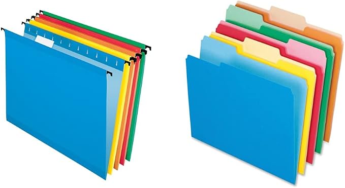 Pendaflex SureHook Hanging Folders and Two-Tone Color File Folders Bundle (20 Hanging Folders + 100 File Folders) by Unknown