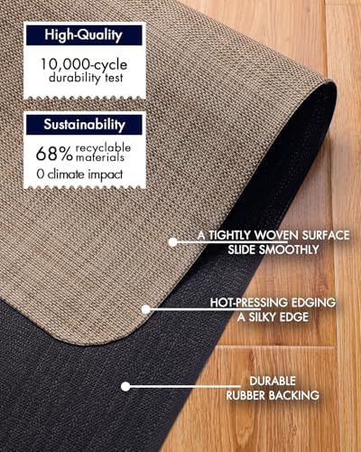 BARoyal Office Chair Mat for Hardwood Floor Under Desk Computer Rolling Chair Mat for Wood/Tile Floor Non-Slip Heavy Duty Desk Rug PVC Plastic Hard Floor Protector 36" x 48"(Linen) - Image 4