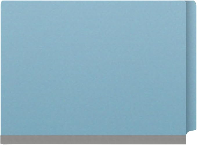 25 Pt. Pressboard Classification Folders, Full Cut End Tab, Letter Size, 1 Divider, Light Blue (Box of 10) - Image 3
