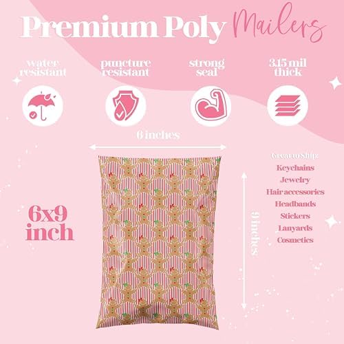 Pretty Package Store Poly Mailers 6x9, Gingerbread, 100 Pack - Image 3