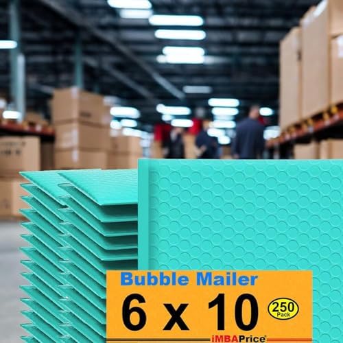 iMBAPrice 6x10 Inches Teal Color Polybubble Bag, 250-Pack Small Size #0 Waterproof Cushioning Self Seal Adhesive Padded Mailers (Total 250 Bags) - Image 5