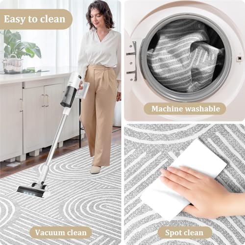 Office Chair Mat for Hardwood Floor, 48"x36" Easy Glide Computer Desk Mat Protector for Rolling Chair Under Desk Rug Nonslip Backing, Machine Wash (Modern) - Image 6