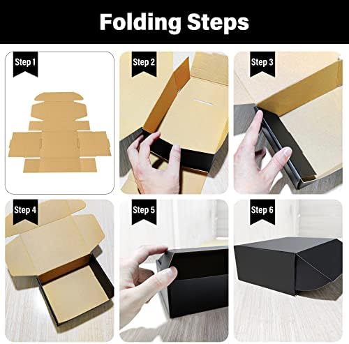 BoShahai 30 Pack 8x6x3 inch Black Shipping Boxes, Corrugated Cardboard - Image 4