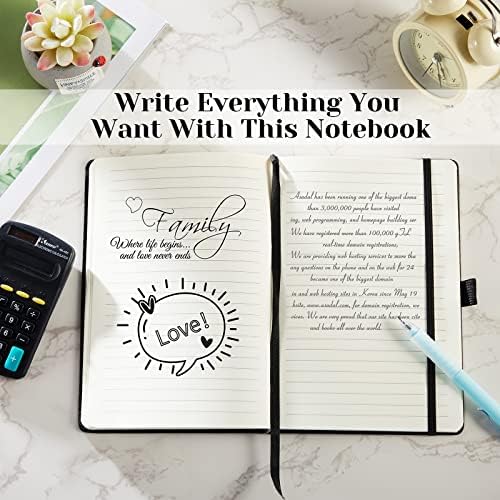 Laumoi 28 Pack PU Leather Lined Notebook Journal Bulk A5 Hardcover Notebook College Ruled 5.5 x 8.2 Inch Journal with Pen Holder for School Business Work Writing(Black,Simple) - Image 4