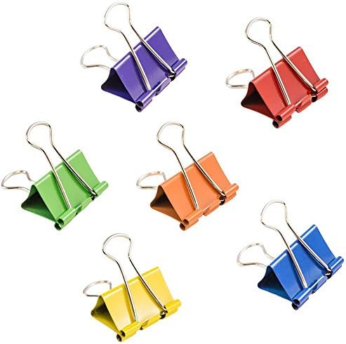 JAM PAPER Colorful Binder Clips - Large - 1 1/2 Inch (41 mm) - Assorted Binderclips - 6 Packs of 12 - Image 2