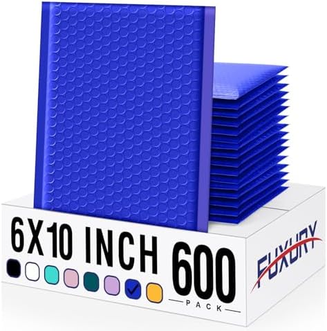 Fuxury Bubble Mailer 6x10 600 Pack Royal Blue #0 by Fuxury