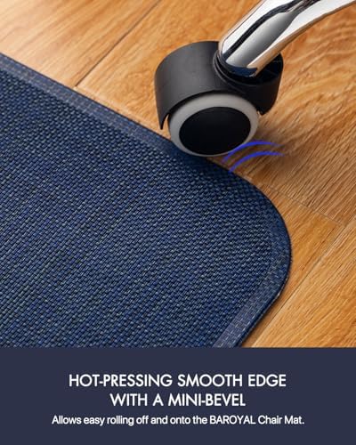 BARoyal Office Chair Mat for Hardwood Floor Under Desk Computer Rolling Chair Mat for Wood/Tile Floor Non-Slip Heavy Duty Desk Rug PVC Plastic Hard Floor Protector 48" x 60"(Indigo) - Image 5