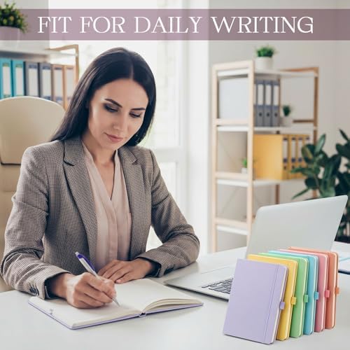 Laumoi 28 Pack A5 PU Leather Lined Notebook Journal, Pastel Color,Simple - Image 3