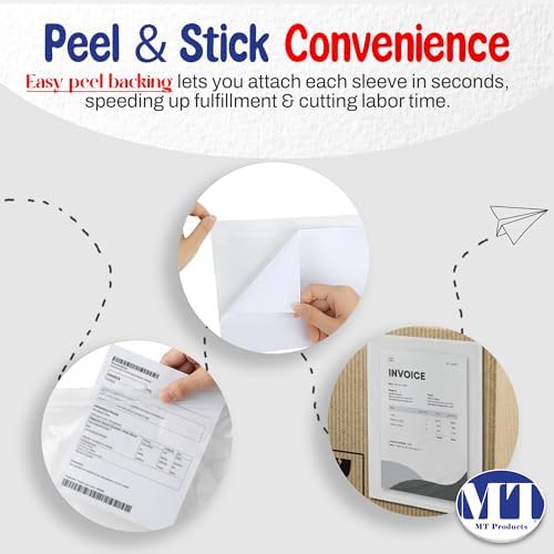 MT Products Clear Plastic Blank Envelope Pouch 9.5" x 12" - Disposable Packing List for Shipping - Pack of 500 - Image 5