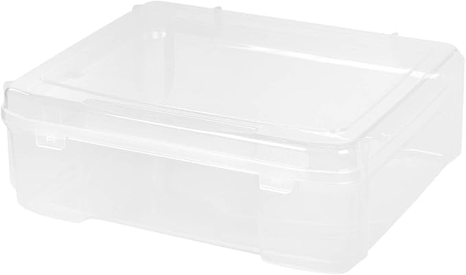 IRIS USA Scrapbook Case |Made in USA| Fits 12"x12" - Thick (1-Pack) - Clear | Portable Plastic Storage Organizers with Built-In Handles for Paper, Art, Board Games, Crafts, Files & Office Supplies - Image 8