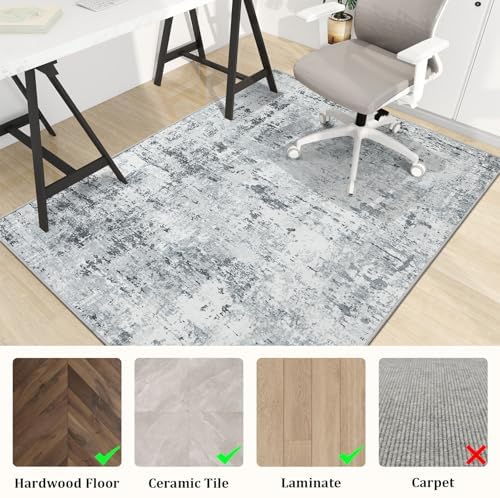 chakme Office Chair Mat for Hardwood Floor, 72"x48" Easy Glide Computer Desk Mat Protector for Rolling Chair Under Desk Rug Nonslip Backing, Machine Wash, (Boho) - Image 3