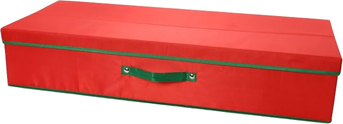Household Essentials Holiday Gift Wrap Organizer with Lid, Red and Green by HouseholdEssentials