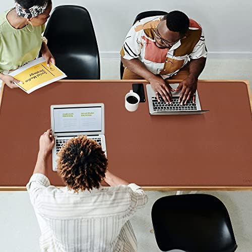 CENNBIE Leather Desk Mat,63" x 31.4" Desk Pad for Full Desk (Brown) - Image 4