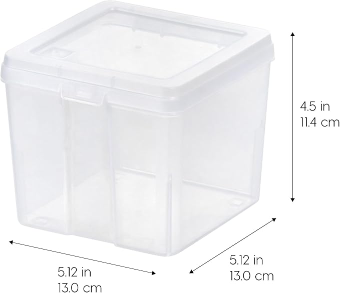 IRIS USA Flip Top Storage Containers |Made in USA| Small (10-Pack) - Clear | Vertical Bins with Removable Lids for Organizing Office, Craft, Pantry, Art, Ephemera & Study Supplies - Image 4
