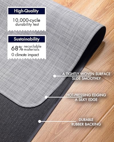 Baroyal Office Chair Mat for Hardwood Floor Under Desk Computer Rolling Chair Mat for Wood/Tile Floor Non-Slip Heavy Duty Desk Rug PVC Plastic Hard Floor Protector 36" x 48" (Mist) - Image 5