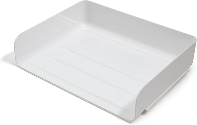 TRU RED Side‑Load Stackable Plastic Letter Tray, White – Desktop Paper Organizer for Office Files & Documents - Image 2