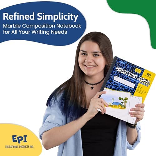 12 Pack - EPI Primary Ruled Composition Notebook Black - 200 Pages (100 Sheets), 9-3/4 x 7-½ - Classroom Back to School Supplies, Heavy Duty, Durable Hardcover Office Notebooks, Sewn - Image 6