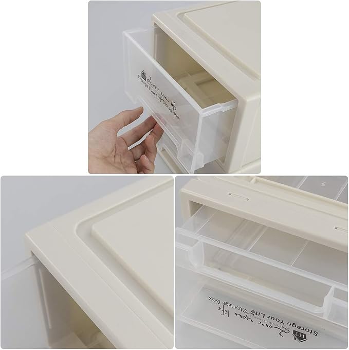 6 Quart Plastic Stacking Storage Drawer Unit, 3 Packs - Image 4