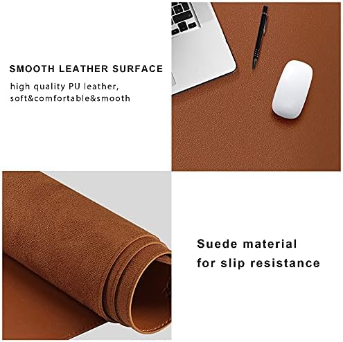 ZORESYN Light Brown Desk Mat 55"x24" Extra Large PU Leather Desk Pad - Image 6
