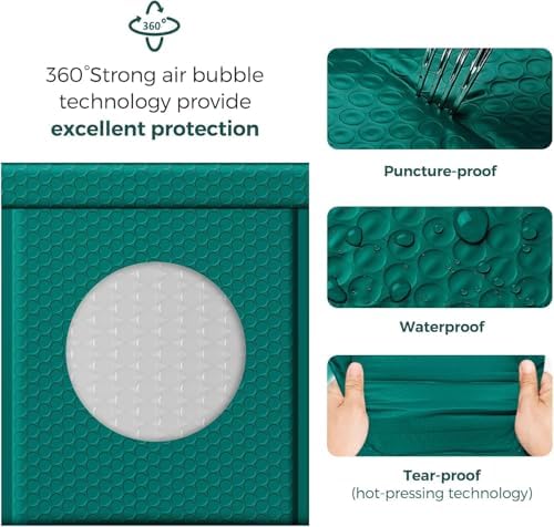 Fuxury Bubble Mailer Bulk 8.5 x 12" 250Pack Forest Green Padded Envelopes - Image 3