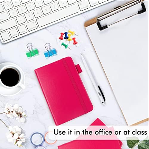feela 15 Pack Pocket Small Notebooks Bulk, Mini Cute Memo Notepads Hardcover College Ruled Lined Journals with Pen Holder for Women Girls Office School, with 15 Black Pens, 3.5”x 5.5”, A6, Berry - Image 4