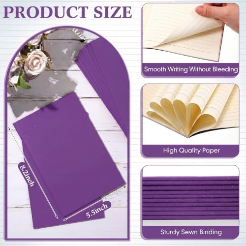 Mimorou 100 Pcs A5 Journals Notebooks Bulk,Purple,Lined - Image 2