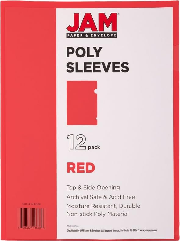 JAM PAPER Plastic Sleeves - Letter Size - 9 x 11 1/2 - Red Project Pockets - 600 Bulk Page Protectors/Pack - Image 3