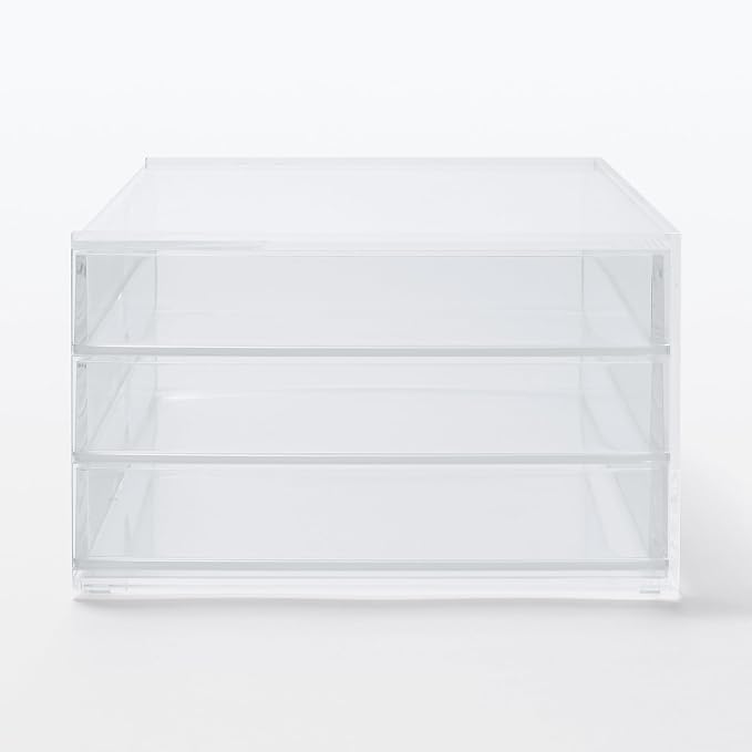 Muji Acrylic 3-Drawer Storage Case, 25.5 cm Width x 17 cm Depth x 10 cm Height - Image 4