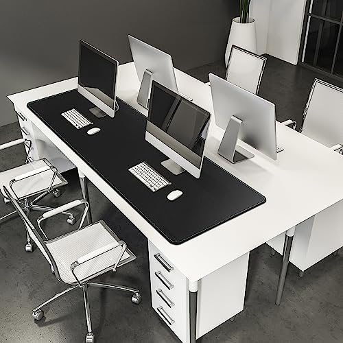CENNBIE Leather Desk Mat Large, 63" x 19.6" Desk Pad Protector(Black) - Image 4