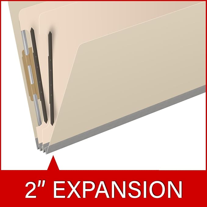 25 Pt. Pressboard Classification Folders, 2/5 Cut ROC Top Tab, Legal Size, 2 Dividers, Manila (Box of 10) - Image 7