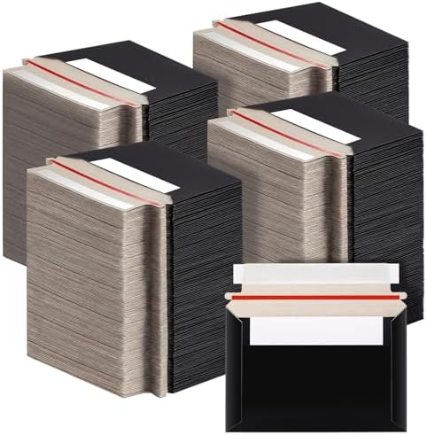 Affrolling 400 Pcs 6.5 x 4.5 Inch Rigid Photo Mailers Cardboard, Black by Affrolling